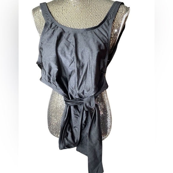 New Ris-k swim black one piece ties in front Small High Rise cheeky - Picture 4 of 6